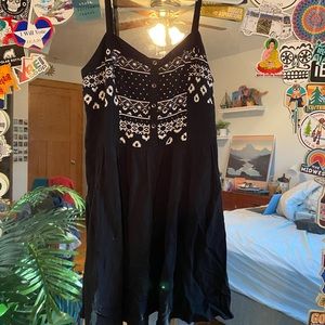 Black dress with white detailing